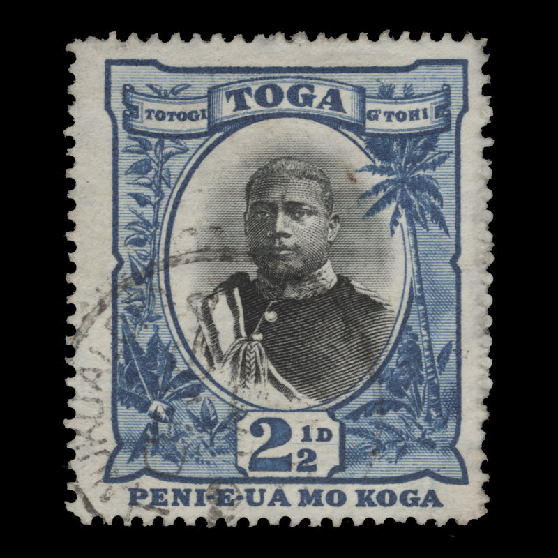Tonga 1897 (Variety) 2½d King George II missing fraction bar, sideways watermark