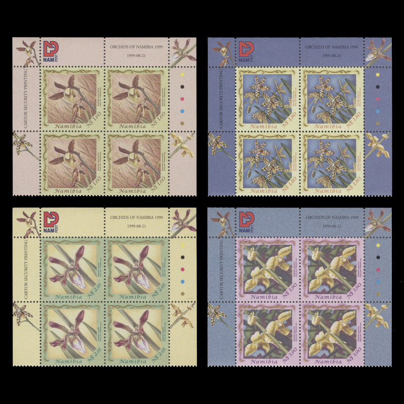 Namibia 1999 (MNH) Orchids imprint block