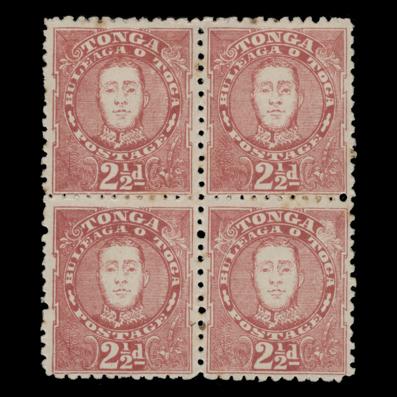 Tonga 1895 (Unused) 2½d King George II block, no watermark