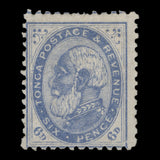 Tonga 1888 (Unused) 6d King George I, blue, type II, perf 12 x 11½