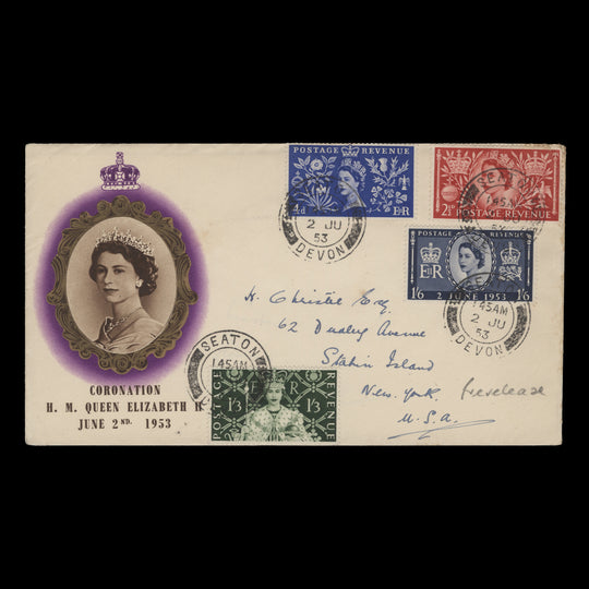 Great Britain 1953 Coronation pre-release cover, SEATON