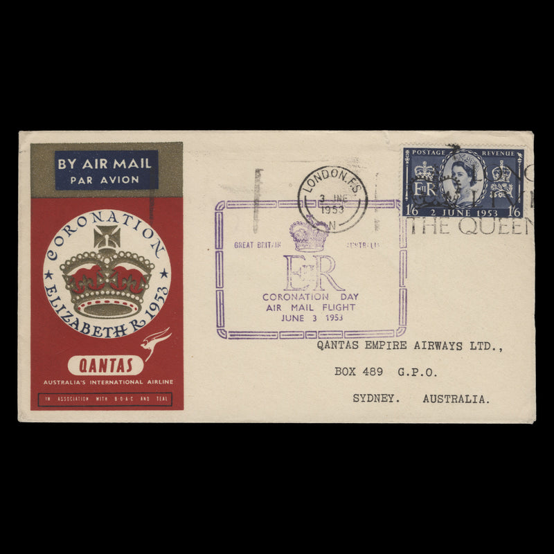 Great Britain 1953 (FDC) 1s6d Coronation, LONDON FS