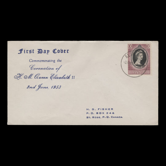 Kedah 1953 (FDC) 10c Coronation, ALOR STAR