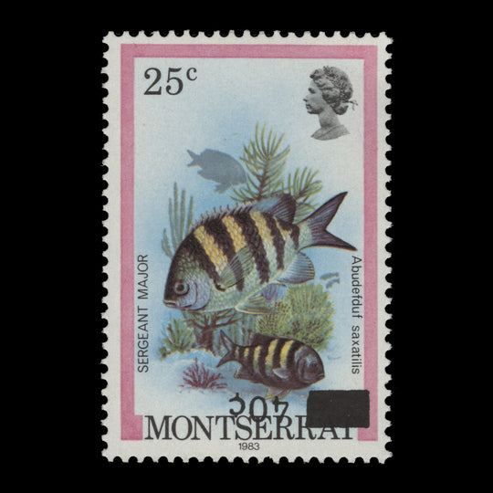 Montserrat 1983 (Variety) 40c/25c Sergeant Major with inverted surcharge