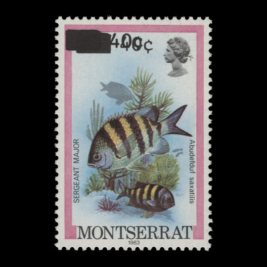 Montserrat 1983 (Variety) 40c/25c Sergeant Major with double surcharge