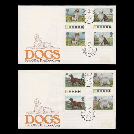 Great Britain 1979 British Dogs gutter pairs first day cover, BARKING