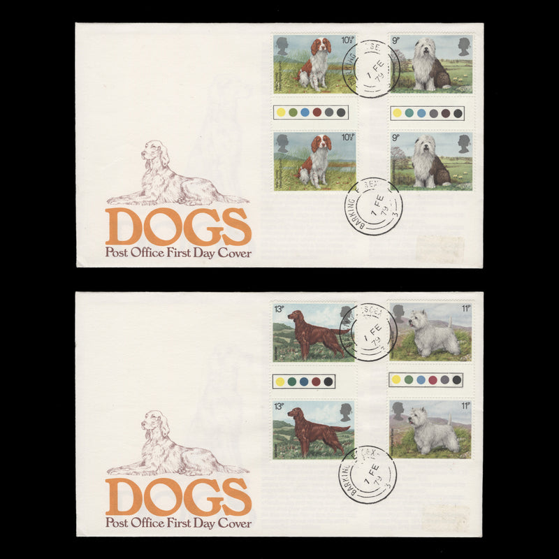 Great Britain 1979 British Dogs gutter pairs first day cover, BARKING