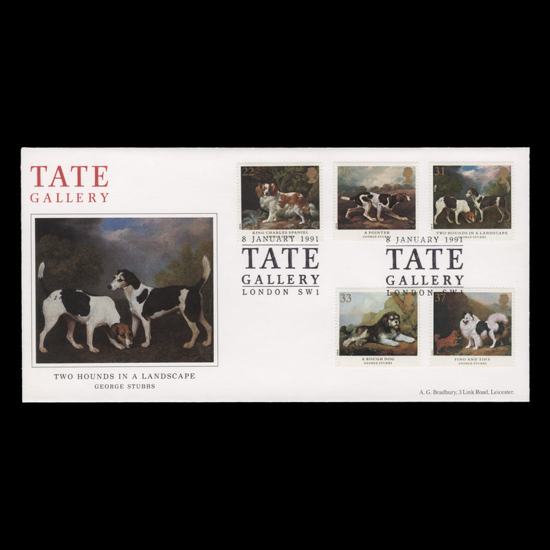Great Britain 1991 Dog Paintings first day cover, TATE GALLERY