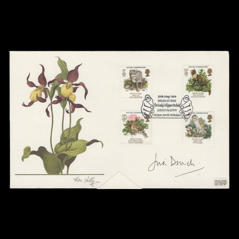 Great Britain 1986 Nature Conservation first day cover signed by artist Ken Lilly
