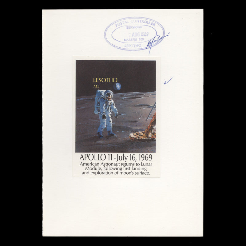 Lesotho 1989 M5 Moon Landing Anniversary imperf proof miniature sheet