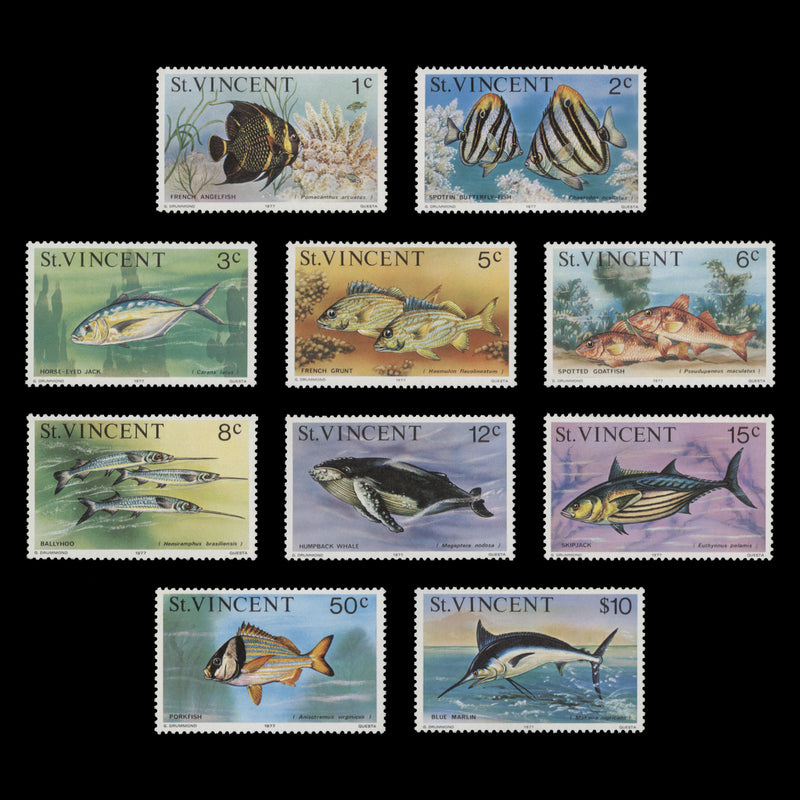Saint Vincent 1977 (MNH) Marine Life definitives, '1977' imprint