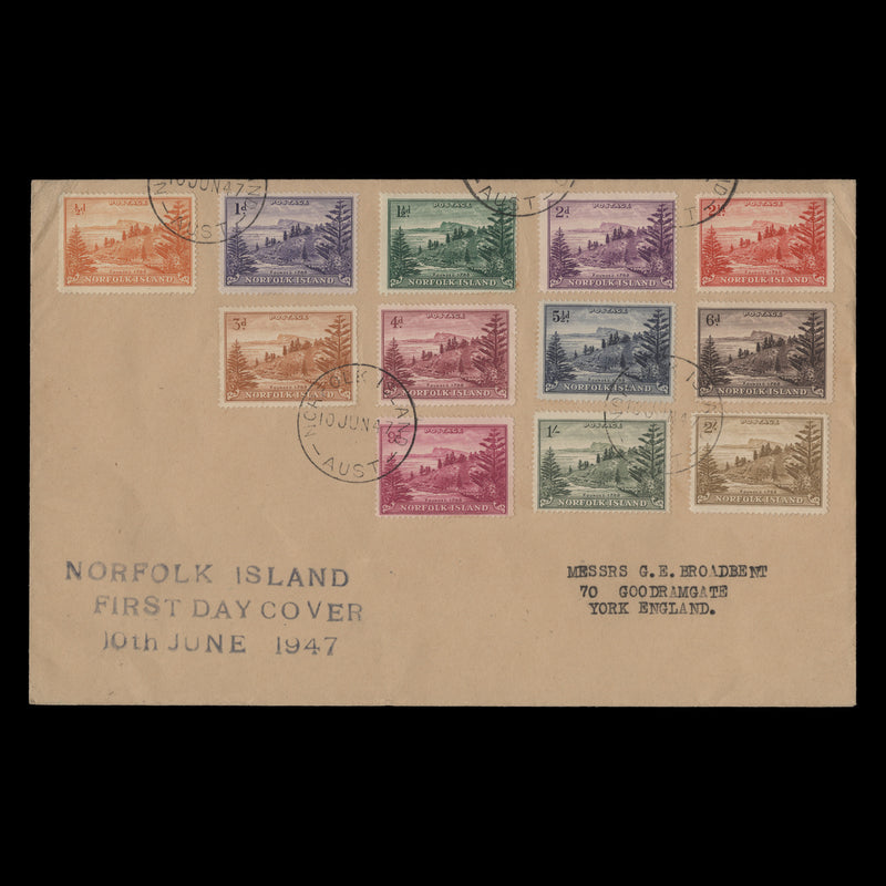 Norfolk Island 1947 Definitives first day cover