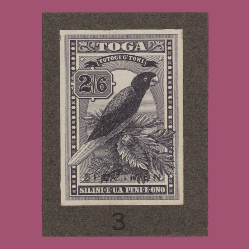 Tonga 1922 Red Shining Parrot imperf SPECIMEN single