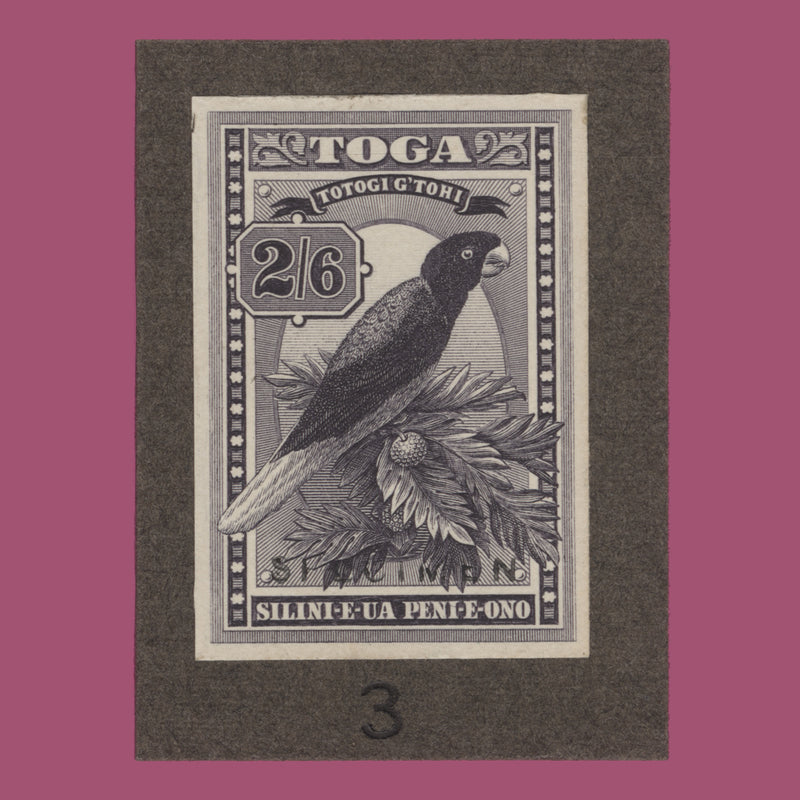 Tonga 1922 Red Shining Parrot imperf SPECIMEN single