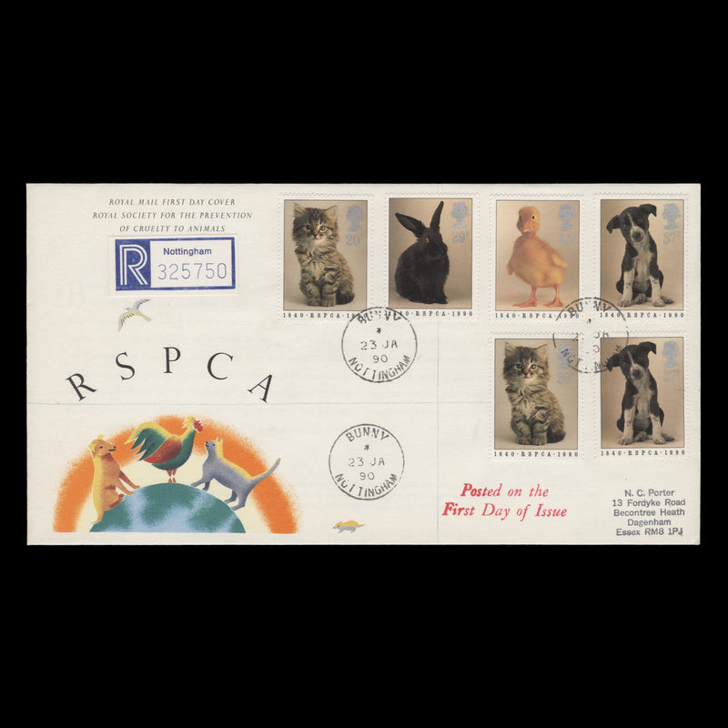 Great Britain 1990 RSPCA Anniversary first day cover, BUNNY