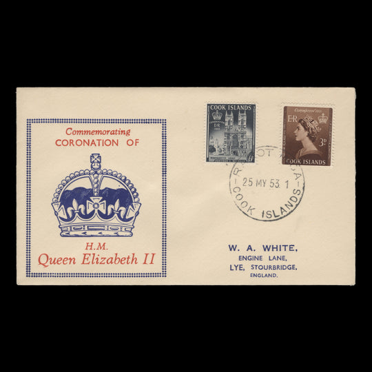 Cook Islands 1953 Coronation first day cover, RAROTONGA