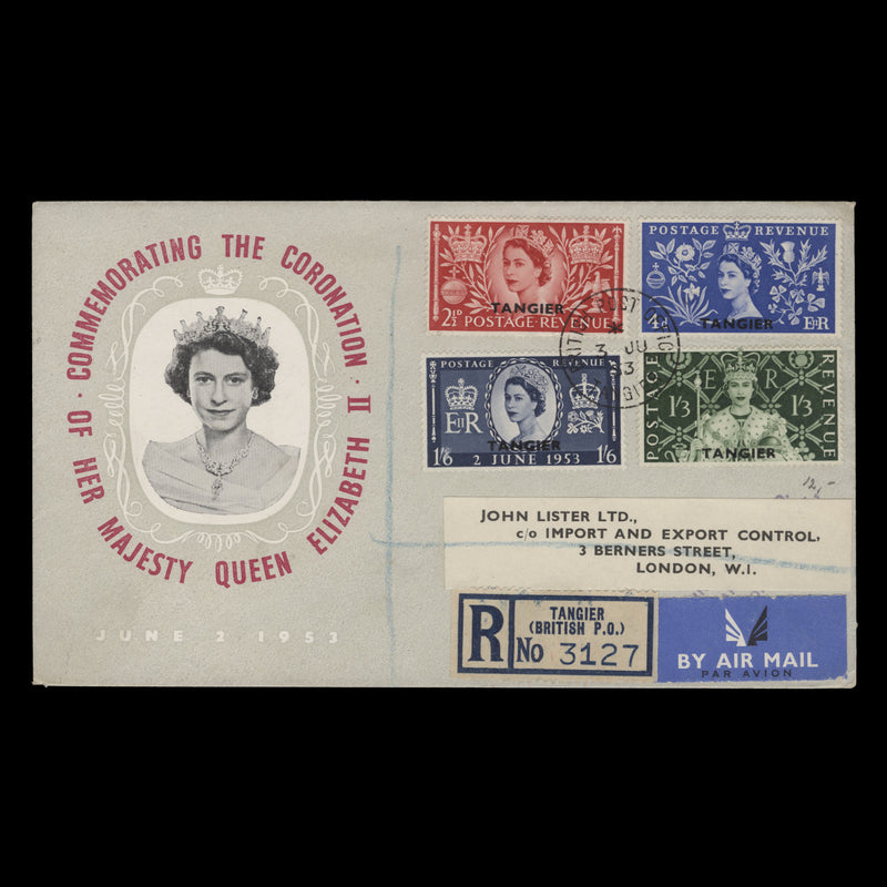 Tangier 1953 Coronation first day cover