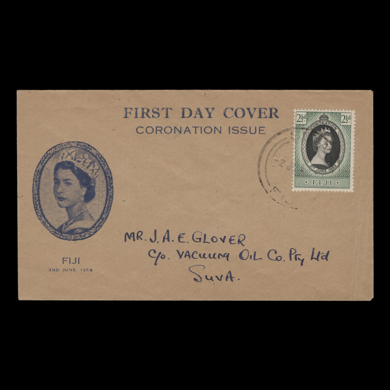 Fiji 1953 (FDC) 2½d Coronation, SUVA