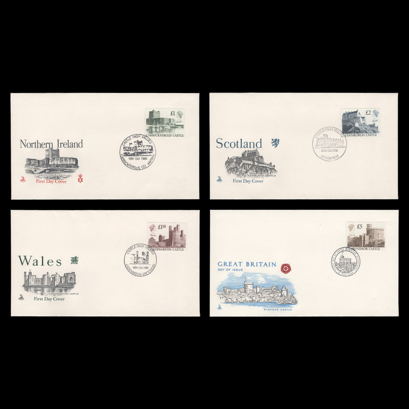 Great Britain 1988 High Value Castles first day covers