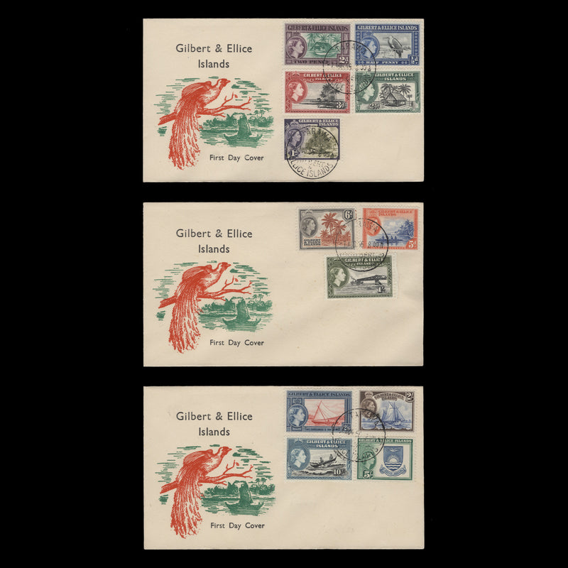 Gilbert & Ellice Islands 1956 Definitives first day covers