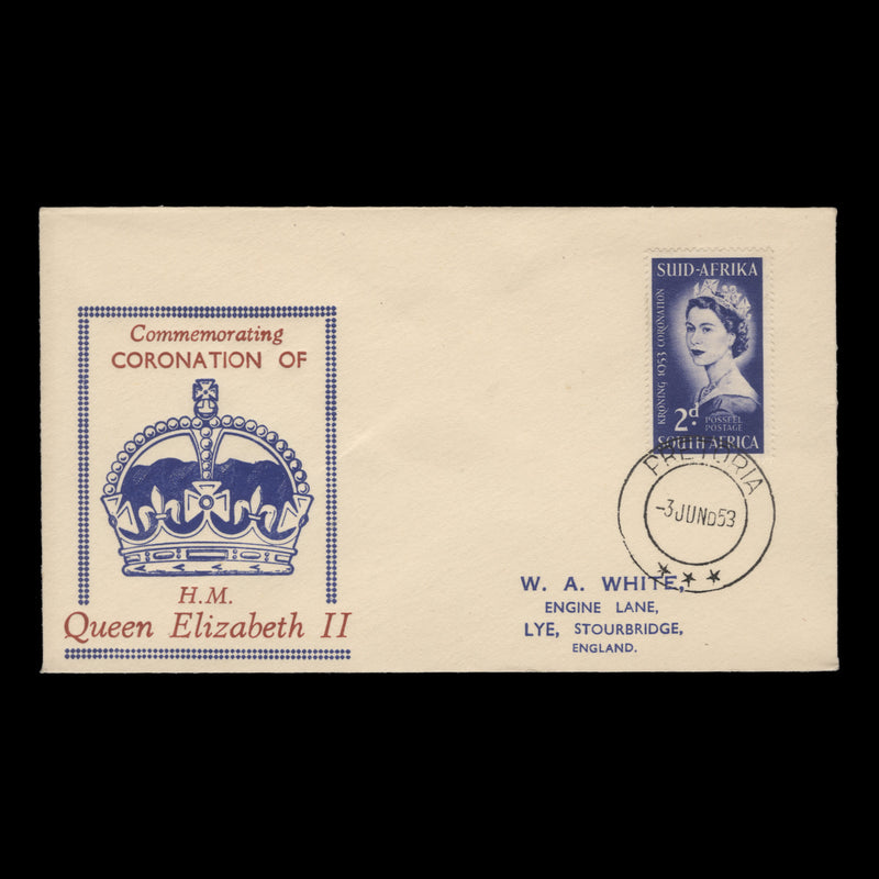 South Africa 1953 (FDC) 2d Coronation, PRETORIA
