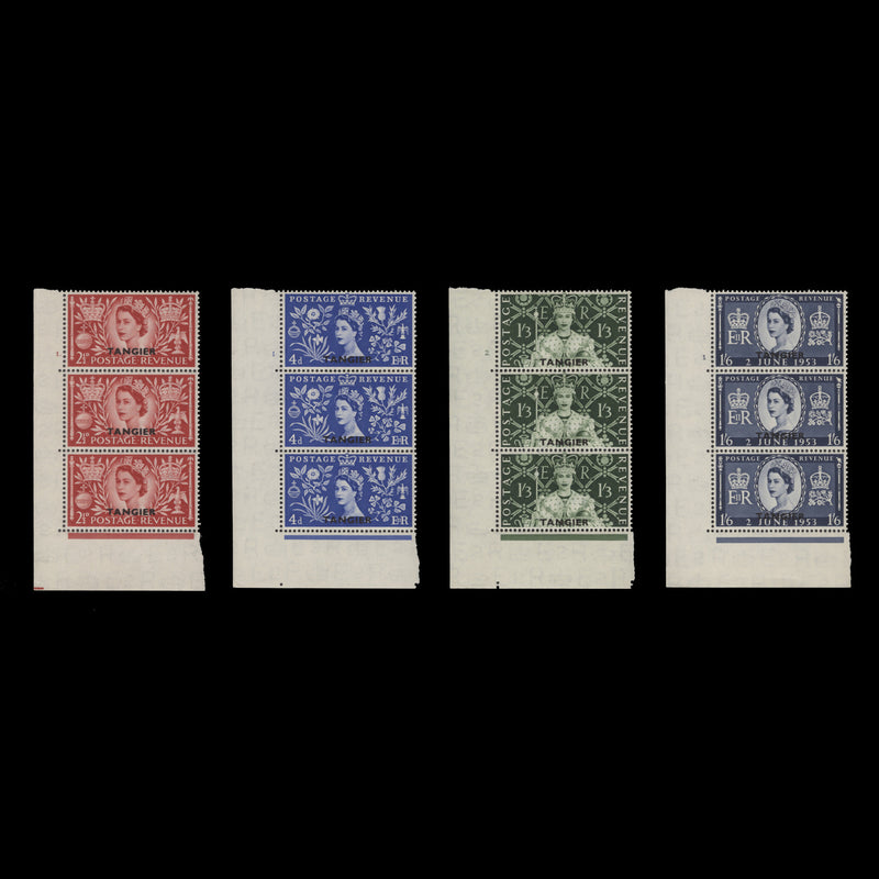 Tangier 1953 (MLH) Coronation cylinder strips