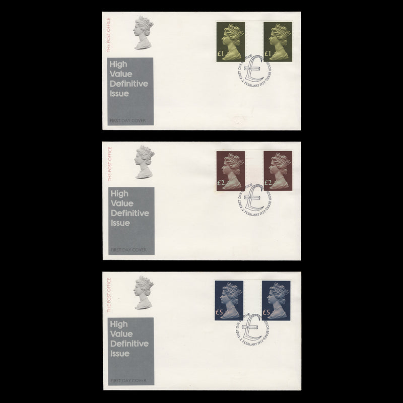 Great Britain 1977 High Value Definitives gutter pairs first day covers, WINDSOR