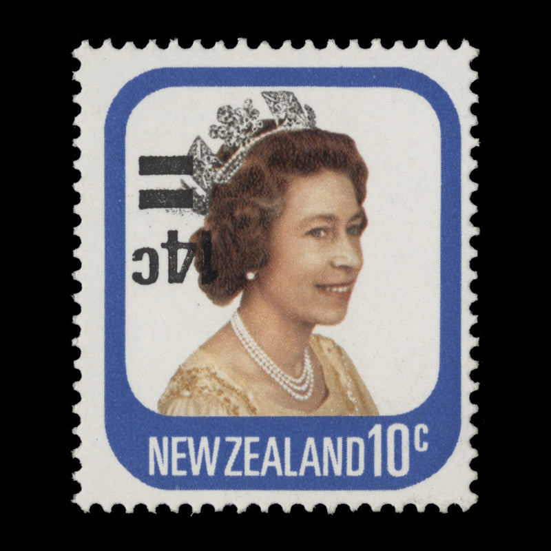 New Zealand 1979 (MNH) 14c/10c Queen Elizabeth II with inverted surcharge