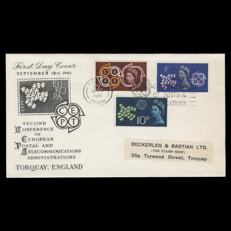 Great Britain 1961 CEPT first day cover, TORQUAY