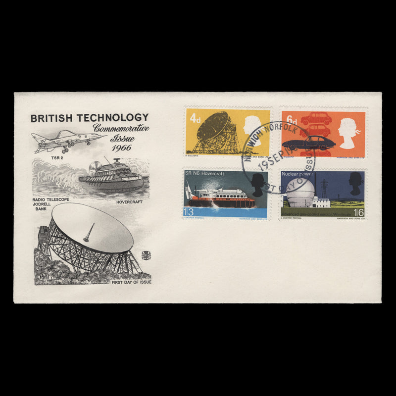 Great Britain 1966 British Technology ordinary first day cover, NORWICH