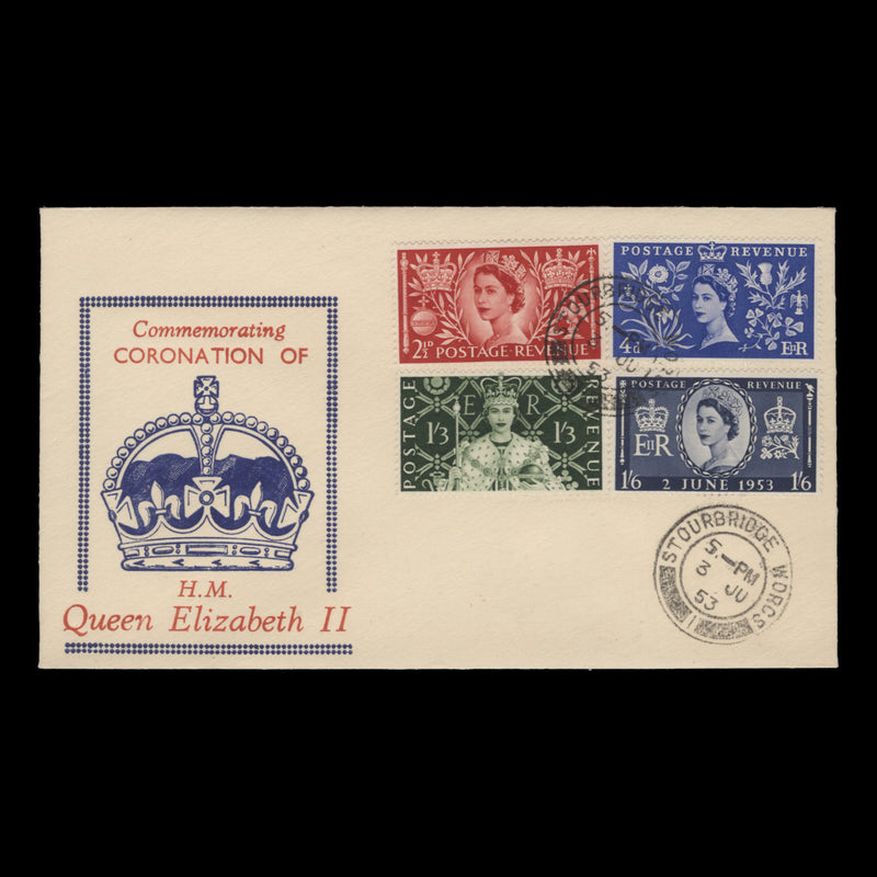 Great Britain 1953 Coronation first day cover, STOURBRIDGE