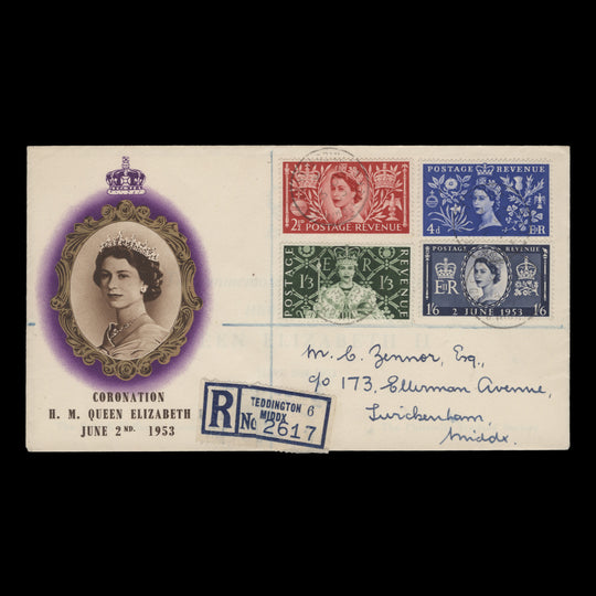 Great Britain 1953 Coronation first day cover, TEDDINGTON