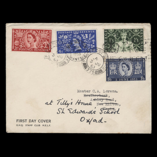 Great Britain 1953 Coronation first day cover, FIELD POST OFFICE 375