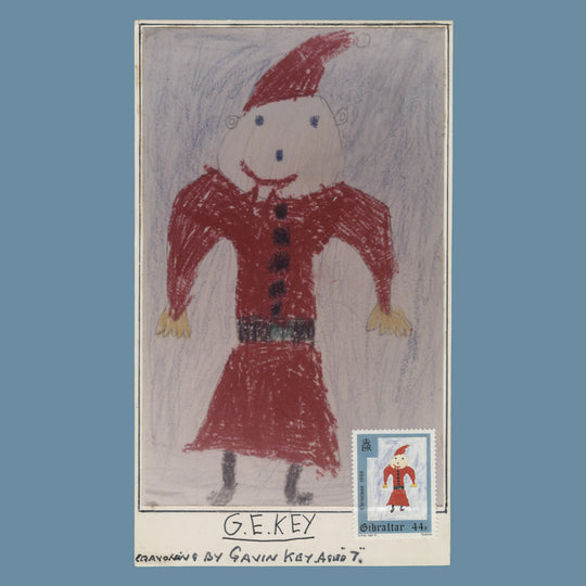 Gibraltar 1988 44p Christmas on card signed by artist Gavin Key
