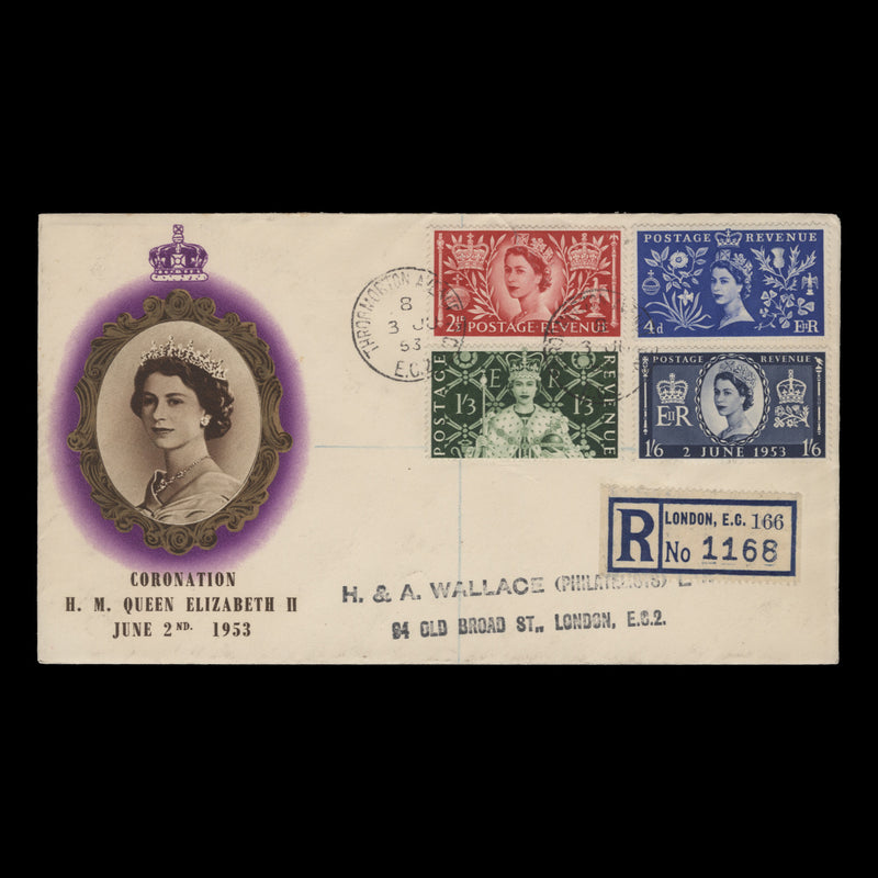 Great Britain 1953 Coronation first day cover, THROGMORTON AVENUE