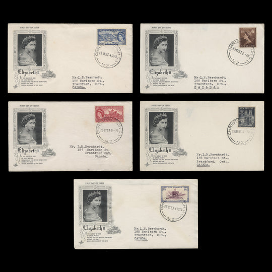 New Zealand 1953 Coronation first day covers, CHRISTCHURCH