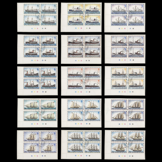 Falkland Islands 1978 (Used) Mail Ships Definitives plate blocks