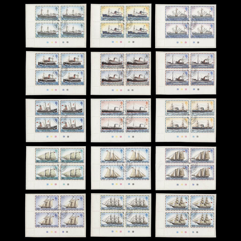 Falkland Islands 1978 (Used) Mail Ships Definitives plate blocks