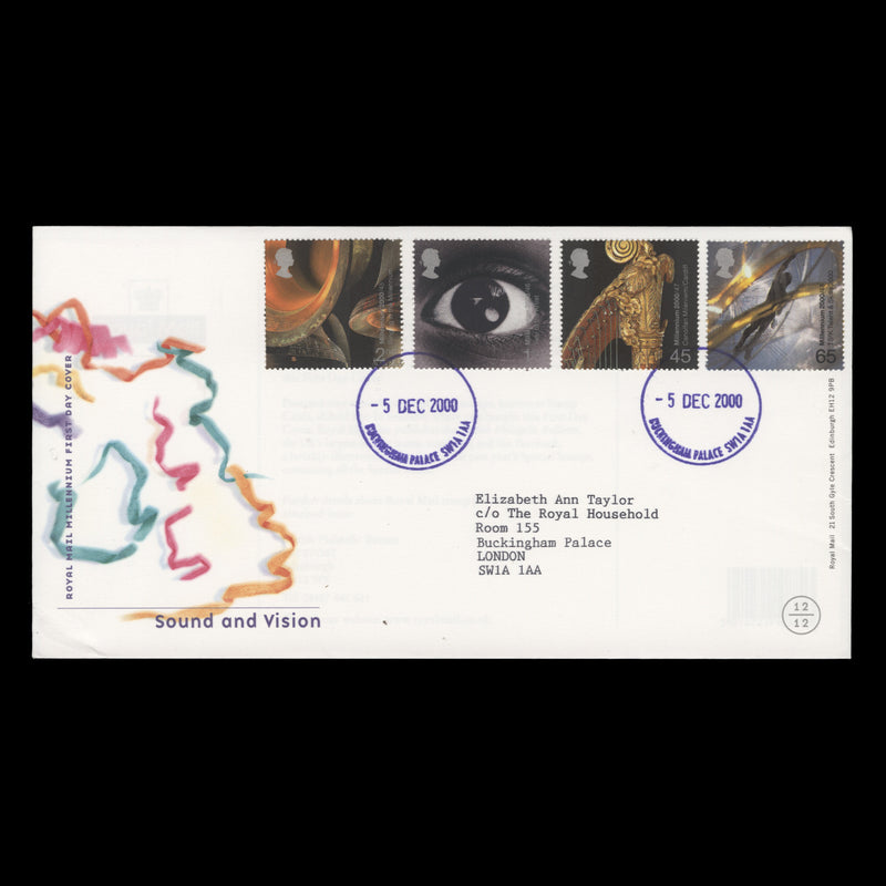 Great Britain 2000 Sound and Vision first day cover, BUCKINGHAM PALACE