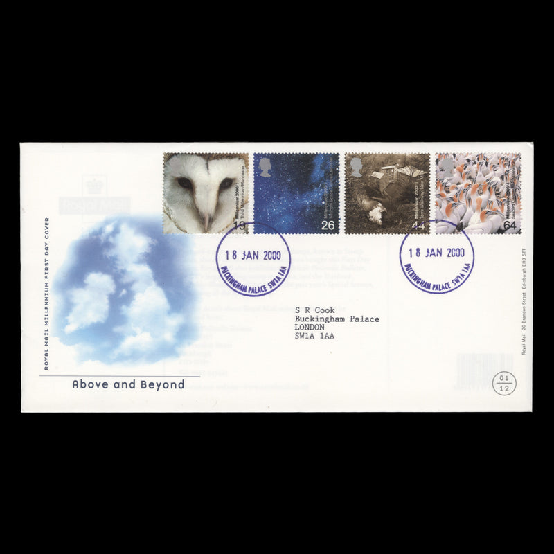 Great Britain 2000 Above and Beyond first day cover, BUCKINGHAM PALACE