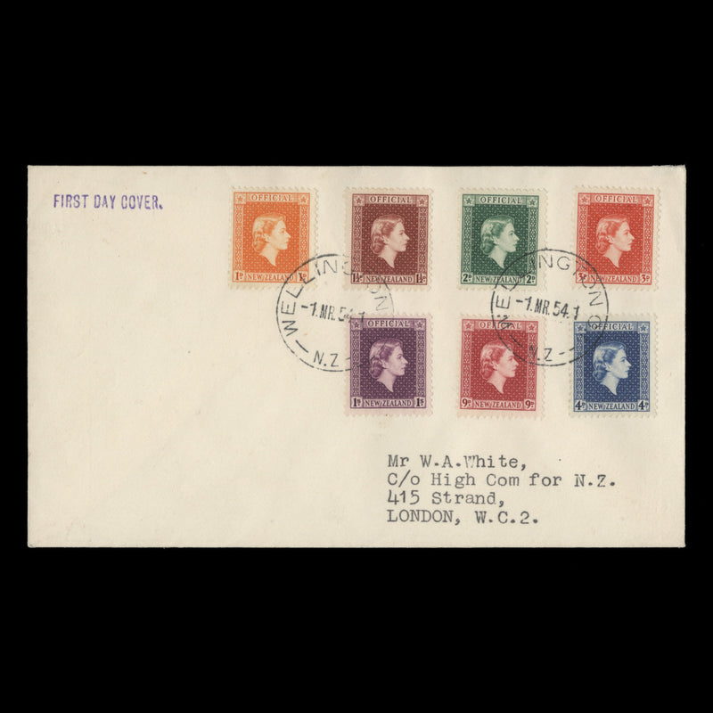 New Zealand 1954 Officials first day cover, WELLINGTON