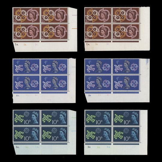 Great Britain 1961 (MLH) CEPT cylinder blocks