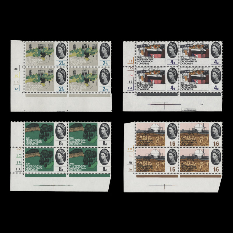 Great Britain 1964 (MLH) Geographical Congress ordinary cylinder blocks