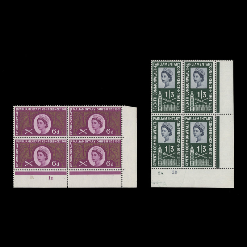 Great Britain 1961 (MNH) Parliamentary Conference cylinder blocks