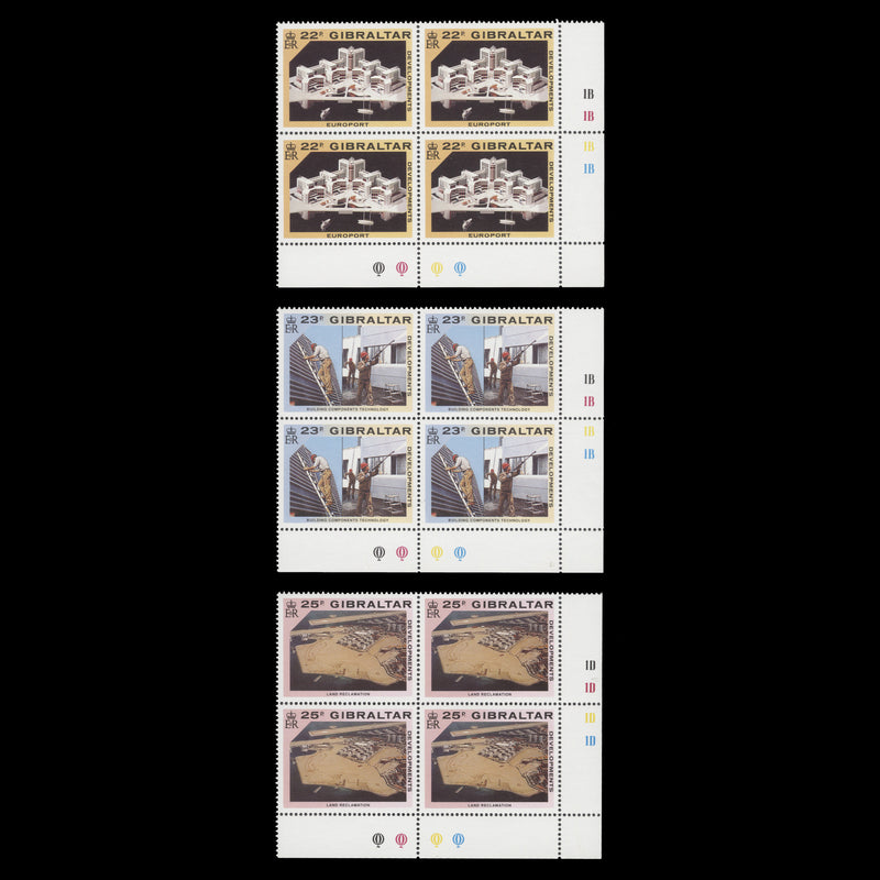 Gibraltar 1990 (MNH) Development Projects plate blocks
