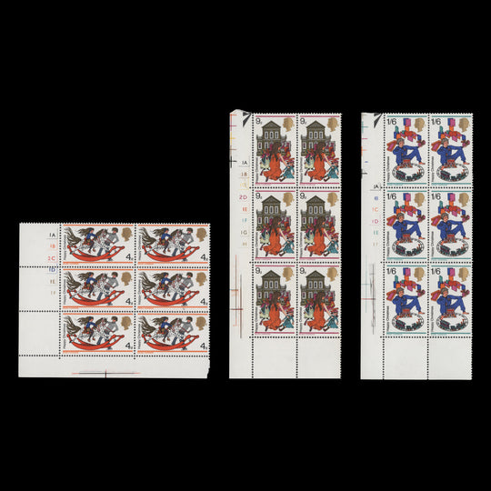 Great Britain 1968 (MNH) Christmas cylinder blocks