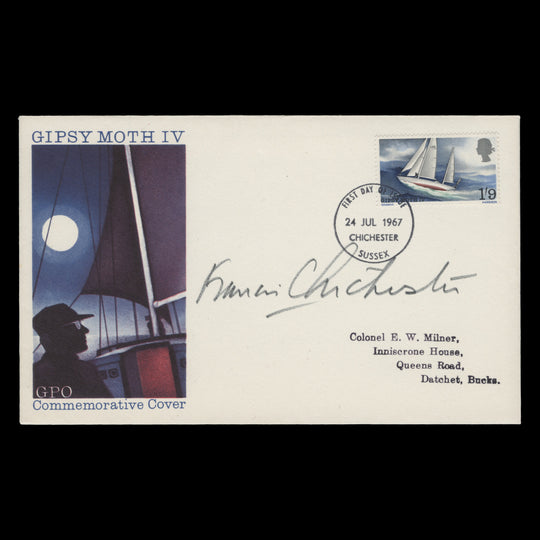 Great Britain 1967 Gipsy Moth IV FDC signed by Francis Chichester