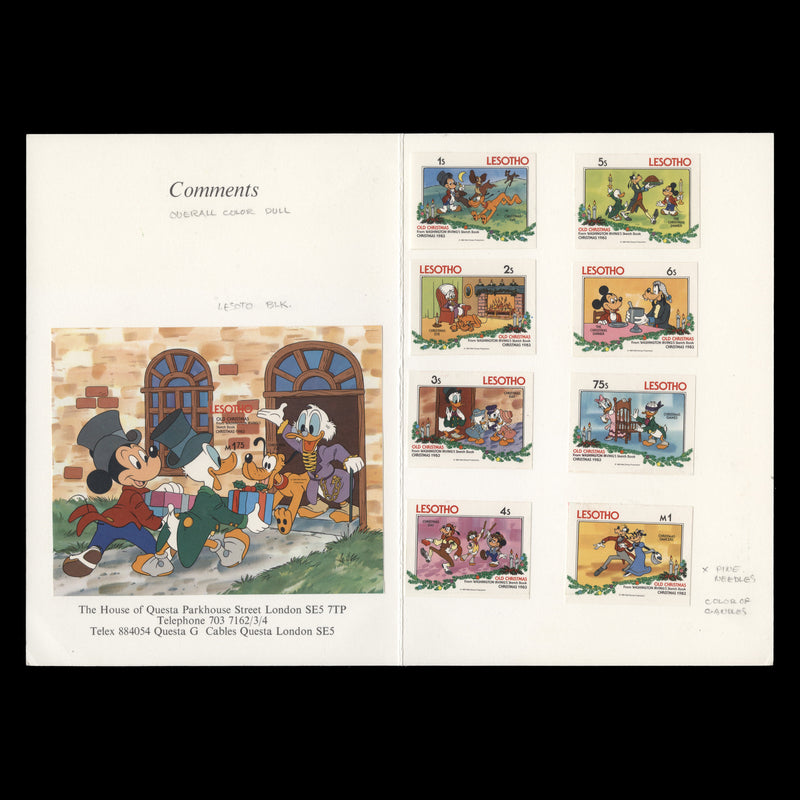Lesotho 1983 Christmas imperf proofs in presentation folder