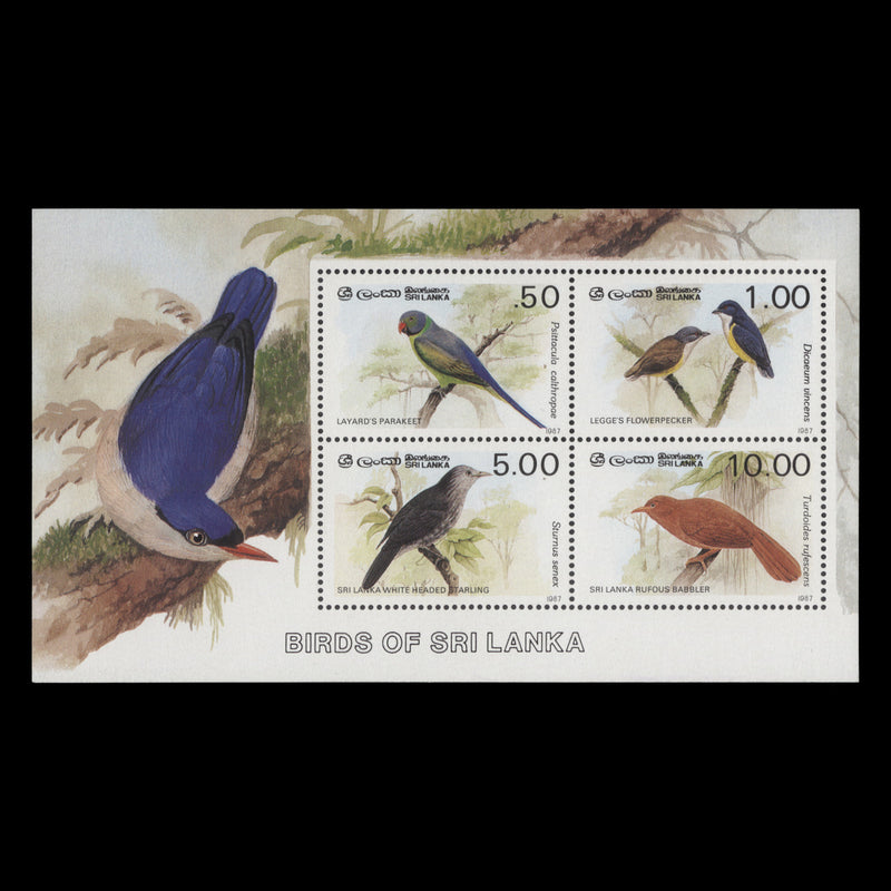 Sri Lanka 1987 (MNH) Birds miniature sheet