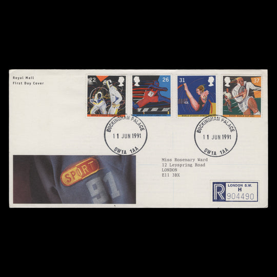 Great Britain 1991 World Student Games first day cover, BUCKINGHAM PALACE